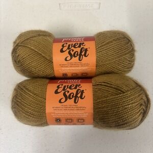 Lot Of 2 Premier Yarns EVER SOFT Acrylic 4 Med Color Tan #70-30 Yarn 3oz